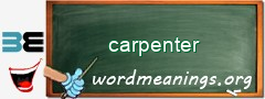 WordMeaning blackboard for carpenter